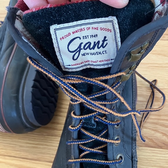 Gant Black Navy Blue Leather Boots - Picture 6 of 8